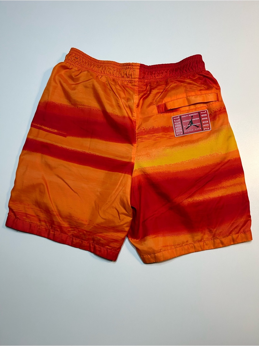 Jordan Legacy AJ11 Printed Shorts Orange Red Sunset Gradient - Picture 2 of 8